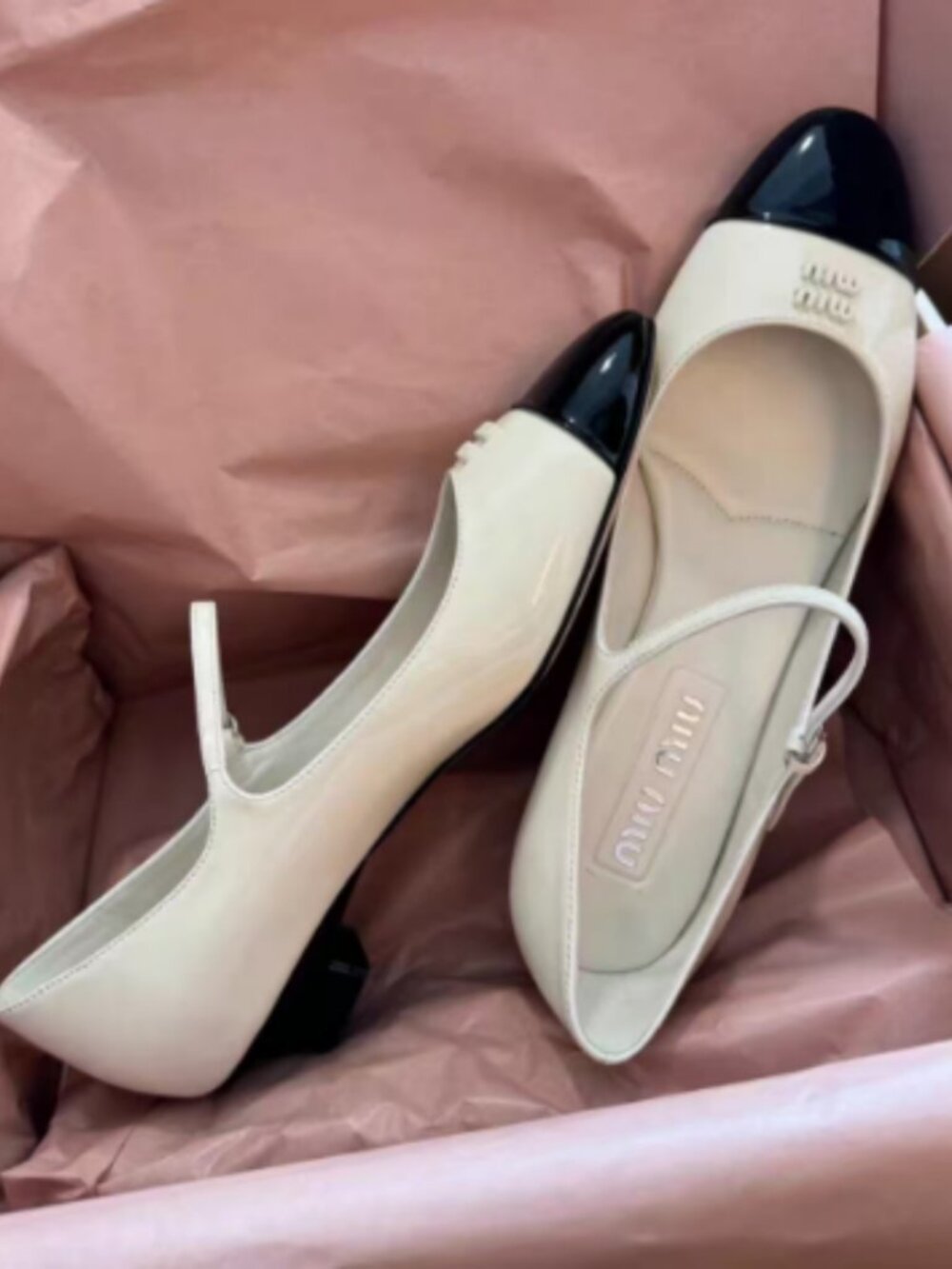 Miu Miu Two-Tone Mary Jane Pumps